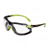 Scotchgard™ (K and N) Solus 1000 Clear Lens Safety Glasses with Foam Gasket and Strap Green/Black Frame 3M