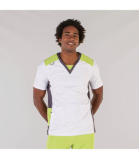 Men's healthcare blouse Aitor loose fit aerosilver fabric GARY'S UNIFORMS Elastik 616700
