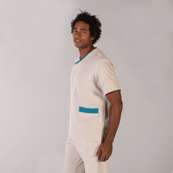 Short sleeve jacket with yoke collar for men, health environments GERMAN UNIFORMS GARY'S 617600