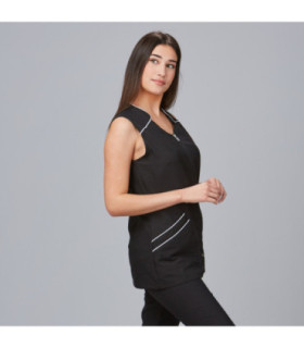 Ärmellose Friseursbluse mit lebhaften Details UNIFORMEN GARY'S 634800