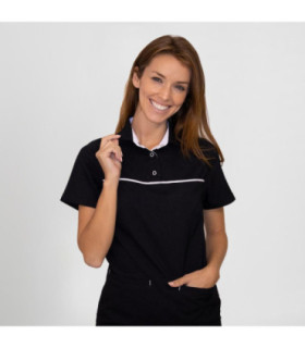 Polo de mujer con cuello camisero, microfibra elástica Nuria UNIFORMES GARY'S