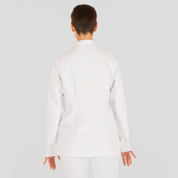 Blouse sanitaire blanche à col map, manches longues pour femme KATIA UNIFORMES GARY'S 658100
