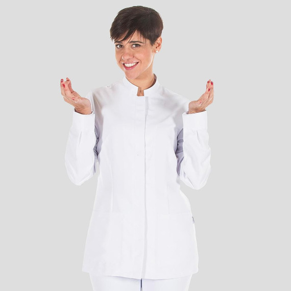 Blusa sanitária de cor branca com gola em map e mangas longas para mulher KATIA UNIFORMES GARY'S 658100