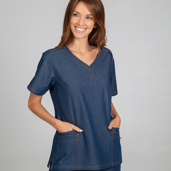 Bluse für Frauen im Gesundheitswesen, seitliche Einsätze vorne - hinten, ein JOANA UNIFORMES GARY'S 658500.