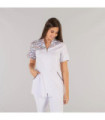Damen-Sanitärbluse mit Mao-Kragen und Brillenmuster aus MICROFIBER GLORIA UNIFORMES GARY'S 658600