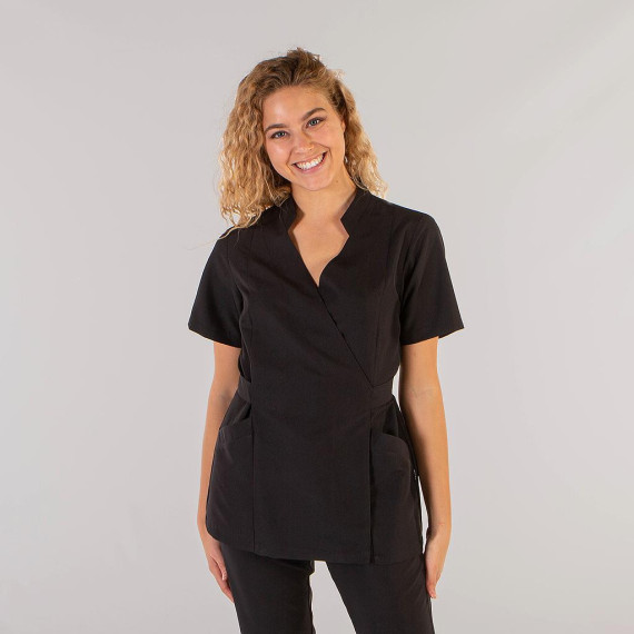 Blusa sanitaria con bretelle regolabili a maniche corte e colletto mao AMAYA UNIFORMES GARY'S 661600