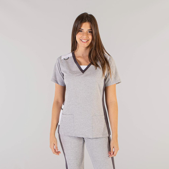 Blusa da donna con tasche e aperture laterali, in colori VIGORÉ di MICROFIBRA 360 LETICIA UNIFORMES GARY'S 662400