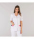 Blusa de mujer para labores sanitarias, diseño blanco con detalles de color, tejido MICROFIBRA CRIS UNIFORMES GARY'S 662500