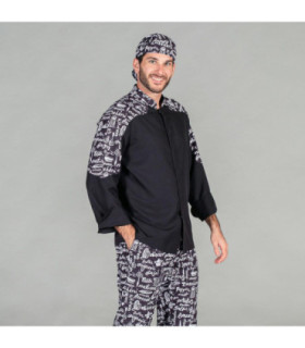 Unisex Kitchen Jacket of Long Sleeves and MAO Neck, Microfiber Fabric Kitchen 949600