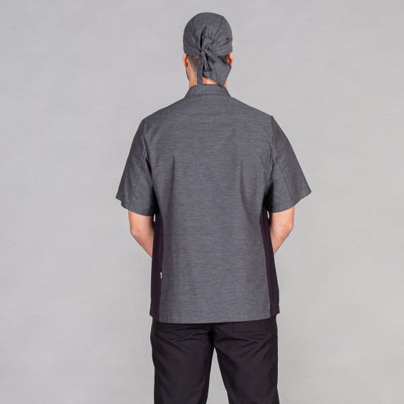 Unisex kitchen jacket Chambay Rombos dark gray AEROSILVER on the back CIVERA UNIFORMES GARY'S 949300