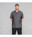 Veste de cuisine unisexe Chambay Rombos gris marengo AEROSILVER au dos CIVERA UNIFORMES GARY'S 949300
