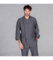 Unisex kitchen jacket by Aerosilver on the back, CHAMBRAY ROMBOS SILVA fabric GARY'S UNIFORMS 949200.