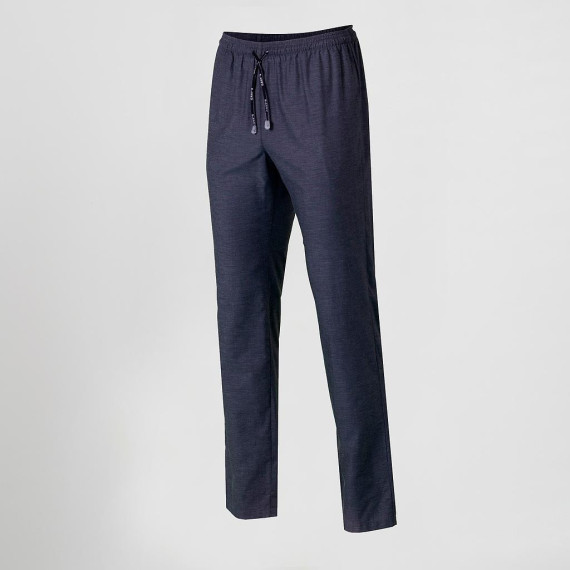 Pantaloni Chambray con rombi unisex per ristorazione e cucina, vita elastica UNIFORMI GARY'S 702300