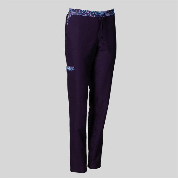 Pantaloni da donna bianchi e neri con dettagli in vita e tasche, in MICROFIBRA UNIFORMI GARY'S 704400.