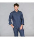 Giacca da cucina unisex di maniche lunghe e polsini di roll-up, tessuto texano Zafiro Santana 948800