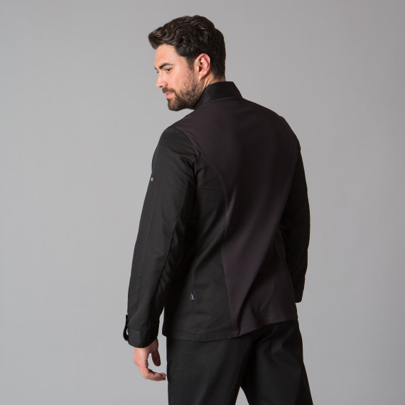 Men's chef jacket with roll-up sleeves, live details, and AEROSILVER technical fabric ANDREU UNIFORMS GARY'S 947800.