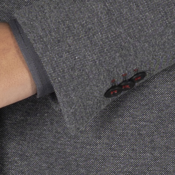 Americana da donna con 2 bottoni e colletto a revers grigio marengo, tessuto KNITSUIT UNIFORMI GARY'S 800023