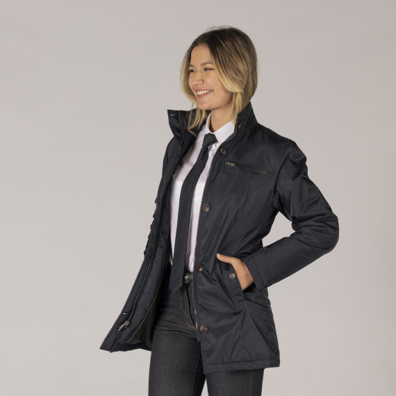 Women's parka with removable hood and pockets in navy blue UNIFORMES GARY'S 800031