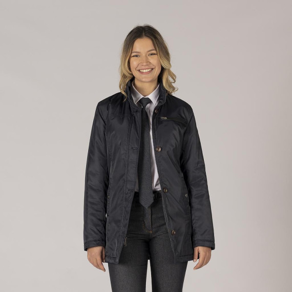 Women's parka with removable hood and pockets in navy blue UNIFORMES GARY'S 800031