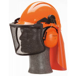 Casco combinato forestale G3000 arancione ventilato, schermo IOP e V5C Optime con imbracatura G3000Nor51V5C (10 combinazioni)
