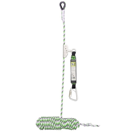 Anticaduta scorrevole su corda intrecciata lunghezza 50 m, con assorbitore di energia NIRO-S KRATOS SAFETY