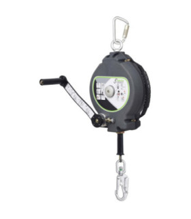 30 m retractable anti-fall device with galvanized steel cable, integrated rescue winch 12 kN KALYPSO KRATOS SAFETY