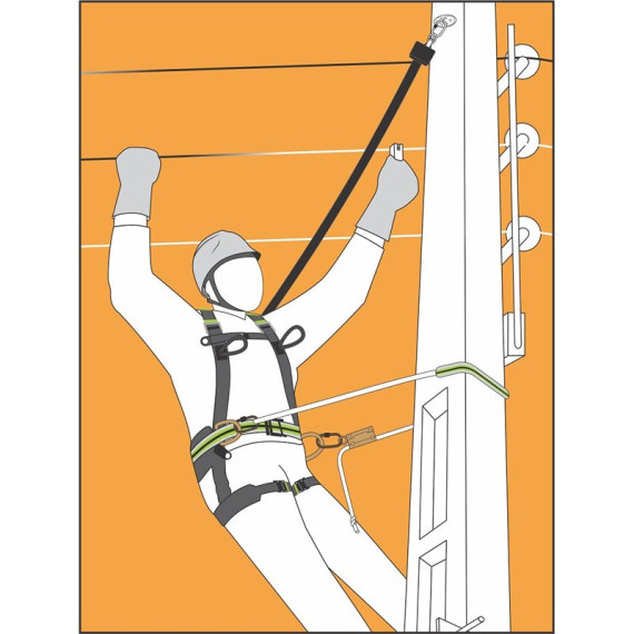 Anticaída retráctil en varias longitudes para uso vertical solamente, resistencia 12 kN HELIXON KRATOS SAFETY