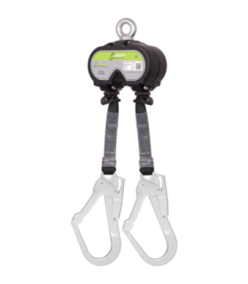 Rétractable anticulé avec manivelle double en aluminium de 2 mètres et avec 2 boucles résistance 15 kN OLYMPE KRATOS SAFETY