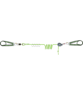 Linea di vita temporanea orizzontale per 4 utenti, con 4 anelli O-LINE KRATOS SAFETY