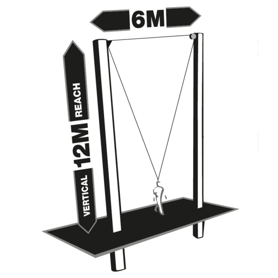 Retractable anti-fall device with double steel safety cable, lg. 12 m T-LINE KRATOS SAFETY