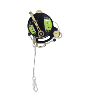 Anticaduta retrattile con doppio cavo di sicurezza in acciaio inox, sistema di recupero, lg 24m T-LINE KRATOS SAFETY