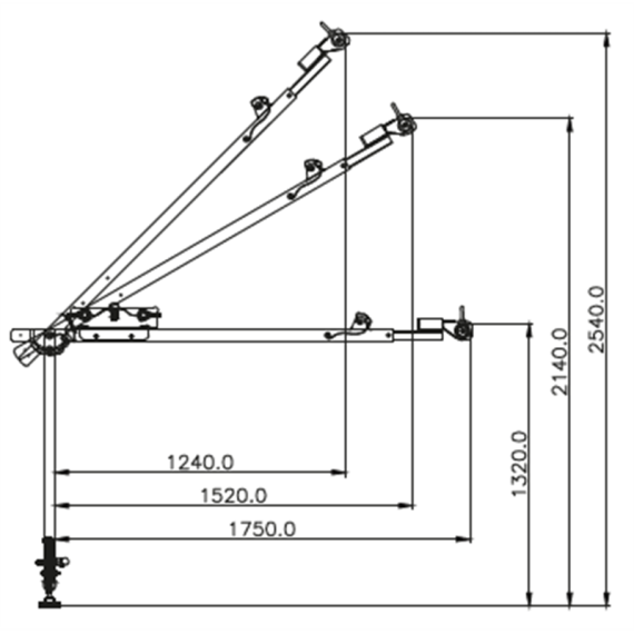 Grue d'ancrage suspendue avec bras extensible pour accès, récupération et sauvetage EASYSAFEWAY 2 KRATOS SAFETY