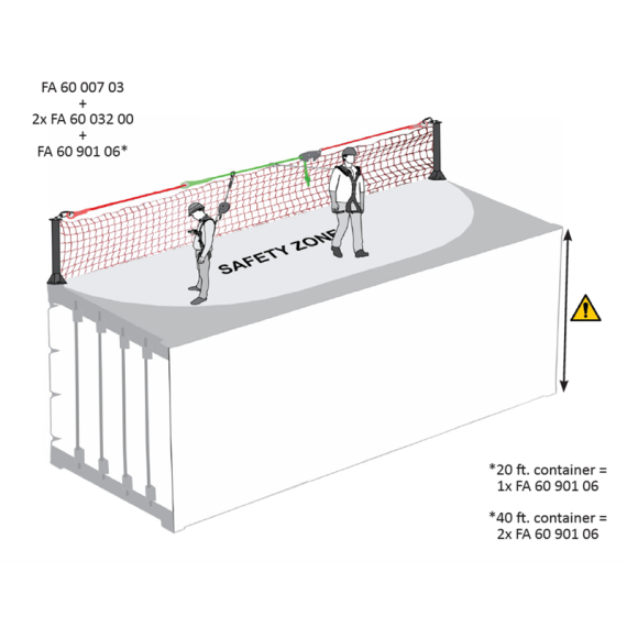 Signaling network for temporary lifeline for container 20 or 40 feet KRATOS SAFETY