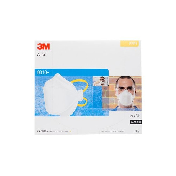 3m aura ffp1 máscara nr d s / válvula 9310 + (240 máscaras)