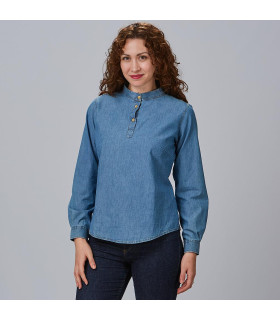 Chemise à manches longues avec des poings félisés pour femmes, Tofbecue ToCle Texan Laver Juliette Uniformes Gary's Ref 242300