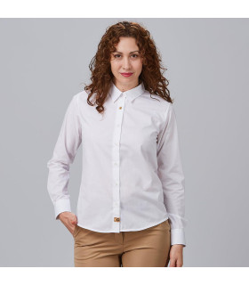 Camisa de hostelería con cuello camisero mangas largas, blanco tejido RECICLADO IDARA UNIFORMES GARY'S REF 243900