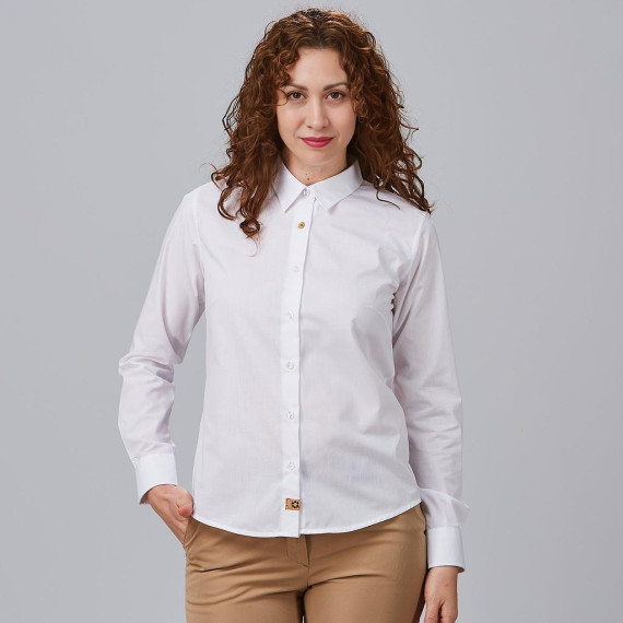 Chemise Hospitality avec col à manches longues, tissu recyclé blanc d'Idara Uniforms Gary's Ref 243900