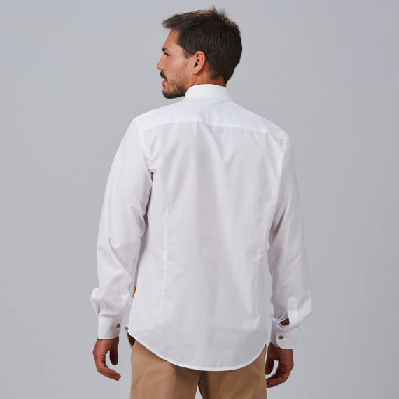 Camisa de hostelería mangas largas, pinzas y canesú color blanco ELISEO UNIFORMES GARY'S 261100