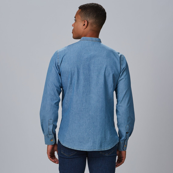 Camicia colletto mao, tessuto POPOLINO DENIM LAVATO SLIM FIT ROMEO UNIFORMI GARY'S 298200