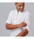 Chemise pour homme avec col mao et manches longues, tissu FAUX LIN SLIM FIT DANTE UNIFORMES GARY'S 298900
