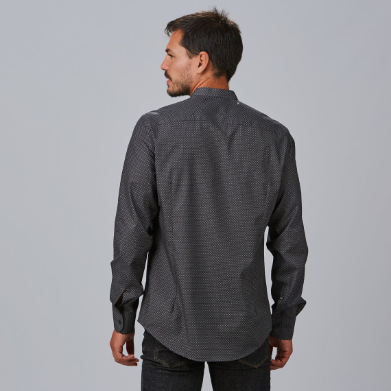 Camicia da uomo con colletto mao e maniche lunghe, tessuto popeline SLIM FIT LEONE UNIFORMES GARY'S 299300