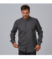 Men's shirt with mao collar and long sleeves, poplin fabric SLIM FIT LEONE UNIFORMES GARY'S 299300