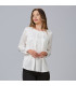 Blouse avec décolleté bateau, manches longues et poignets boutonnés pour femme, tissu satin TELMA UNIFORMES GARY'S 243700