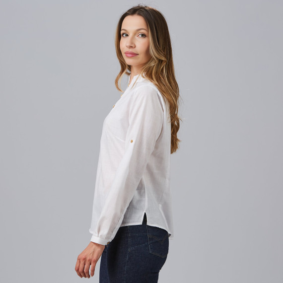 Moo Neck Shift and Manga Adjustable For Women, Fake Fabric Cotton Linen And Polyester Flora Uniforms Gary's 243600