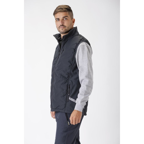 Chaleco Workshell combinado com tecido acolchoado selado e detalhes reflexivos S7810