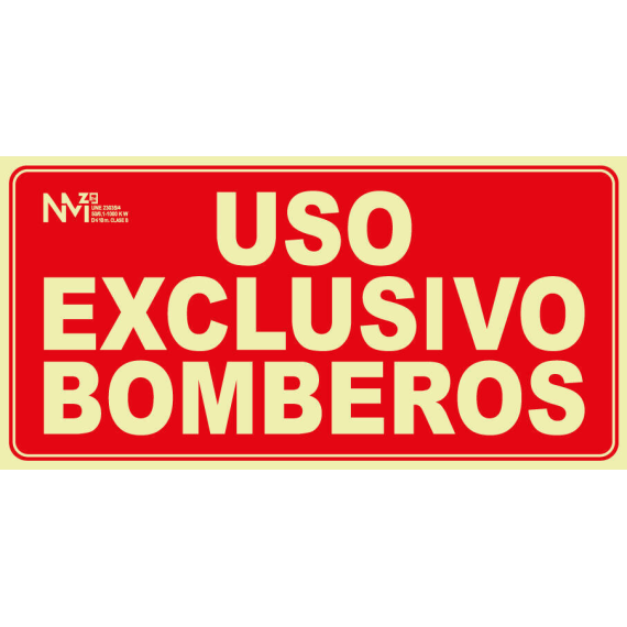 Sinal de segurança exclusivo Use bombeiros com camada luminescente 200 x 250 mm