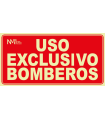 Sinal de segurança Uso Exclusivo Bombeiros com capa luminiscente 160 x 320 mm SEKURECO