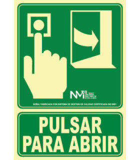 Sinal "Pressione para abrir"