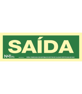 Señal en Gallego "Saída"