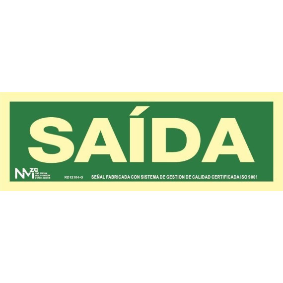 Sinal em Gallego "Saida"